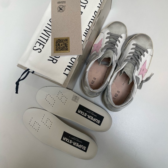 Golden Goose Superstar Sneaker White Leather/Ice/Orchid Pink sz 37 New in Box - Picture 6 of 13